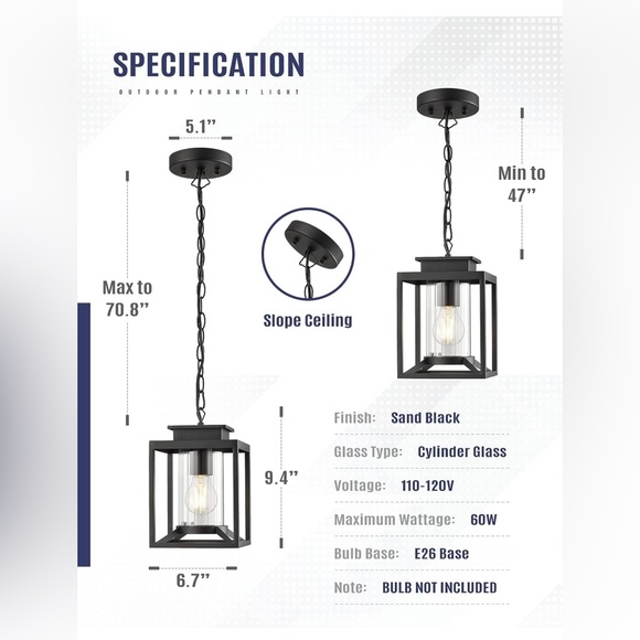 Outdoor pendant light - Picture 3 of 6